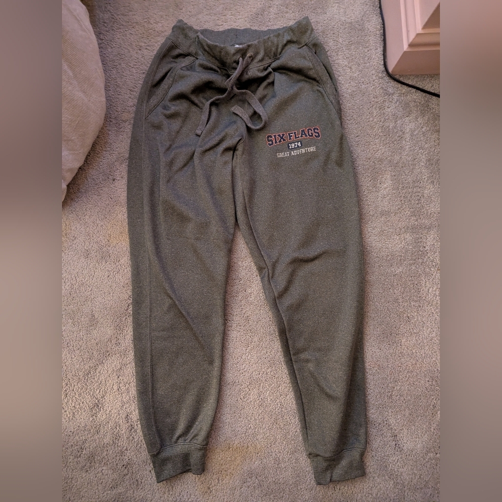 Gray Six Flags Great Adventure Joggers Sweatpants